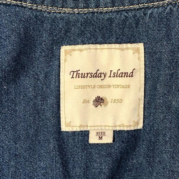 Thursday Island Urban Vintage long soft denim embroidered jacket, blazer - Picture 12 of 16